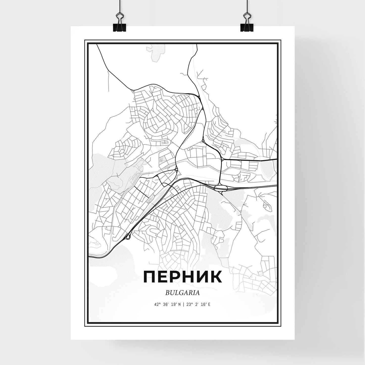 Pernik Bulgaria - Premium City Map Poster