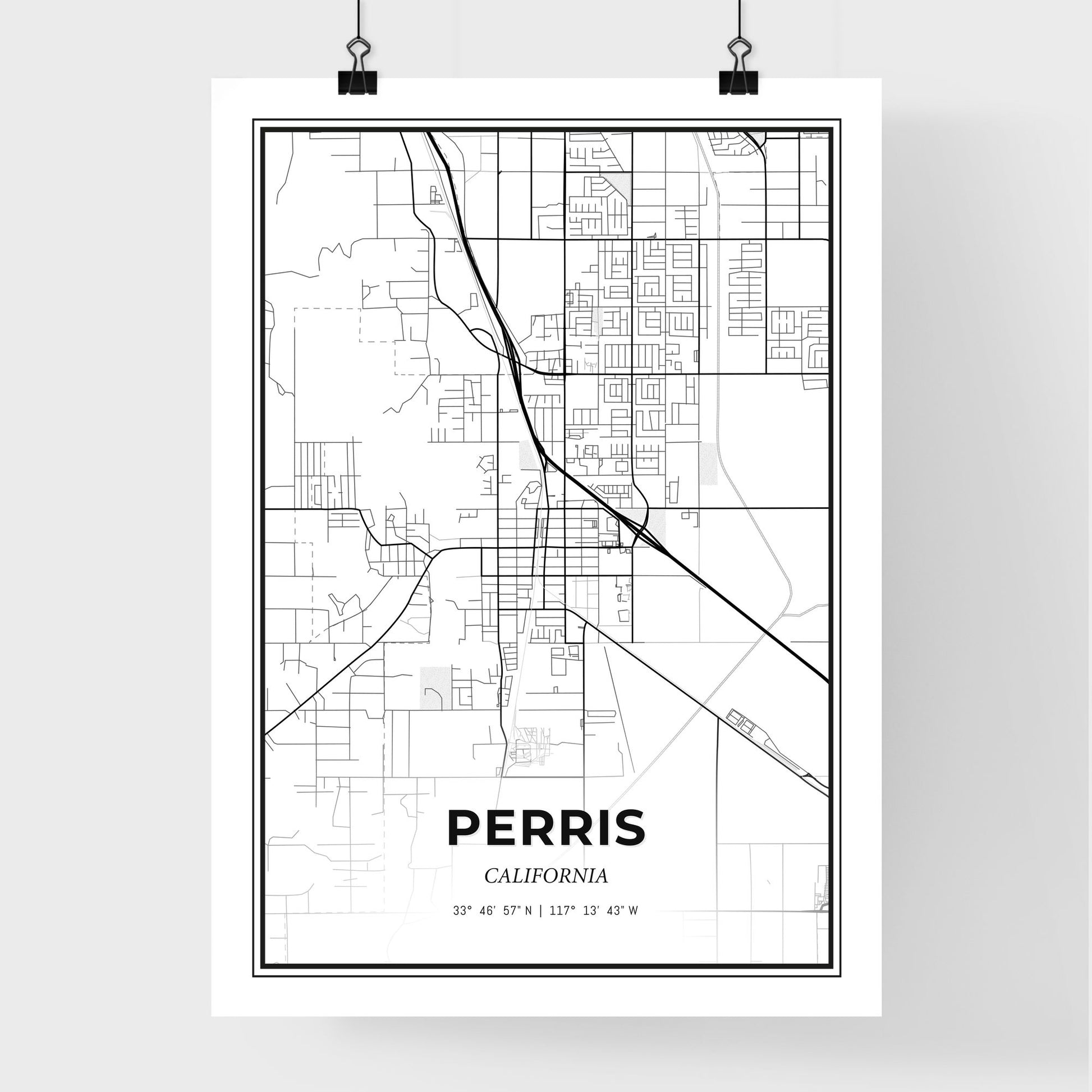 Perris California - Premium City Map Poster