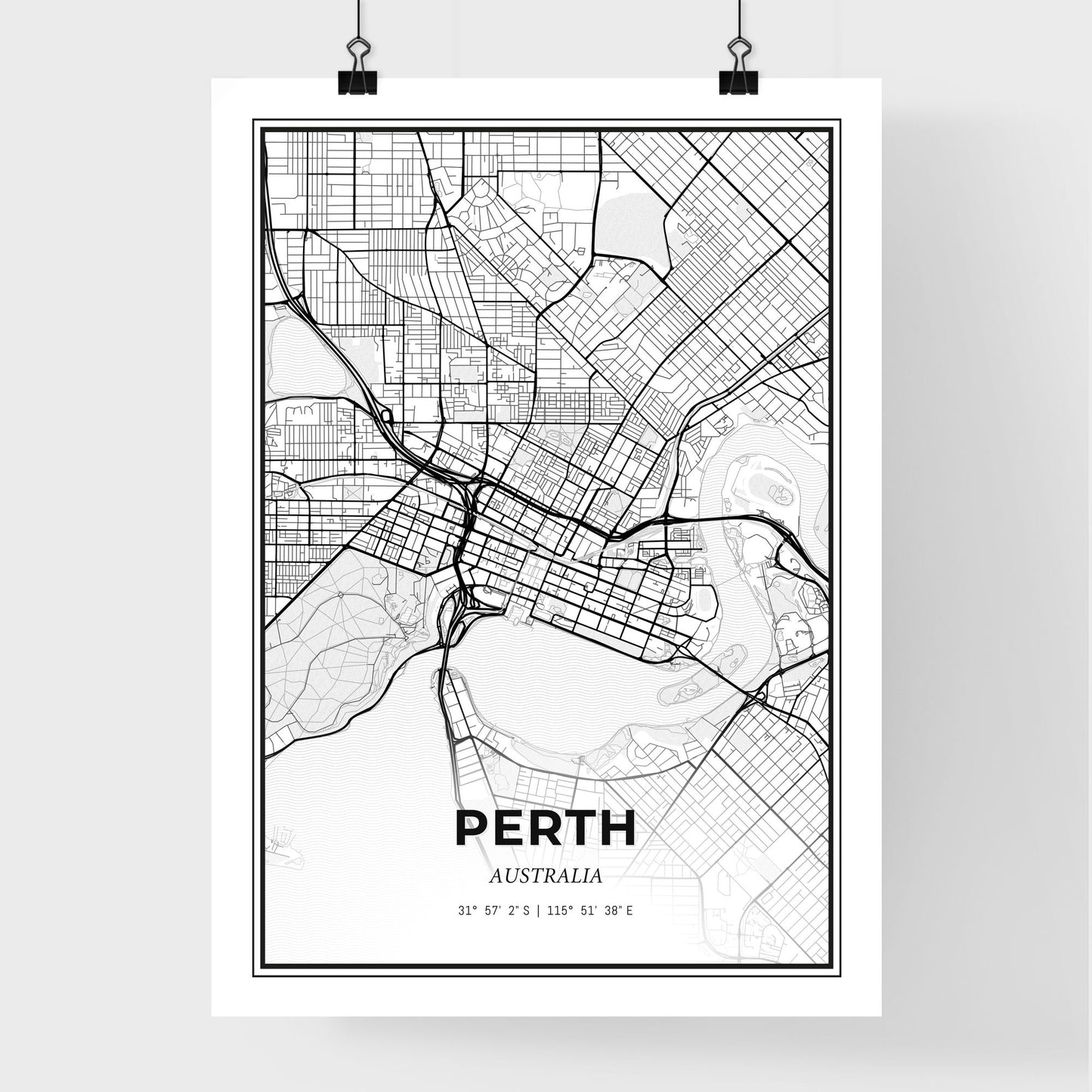 Perth Australia - Premium City Map Poster