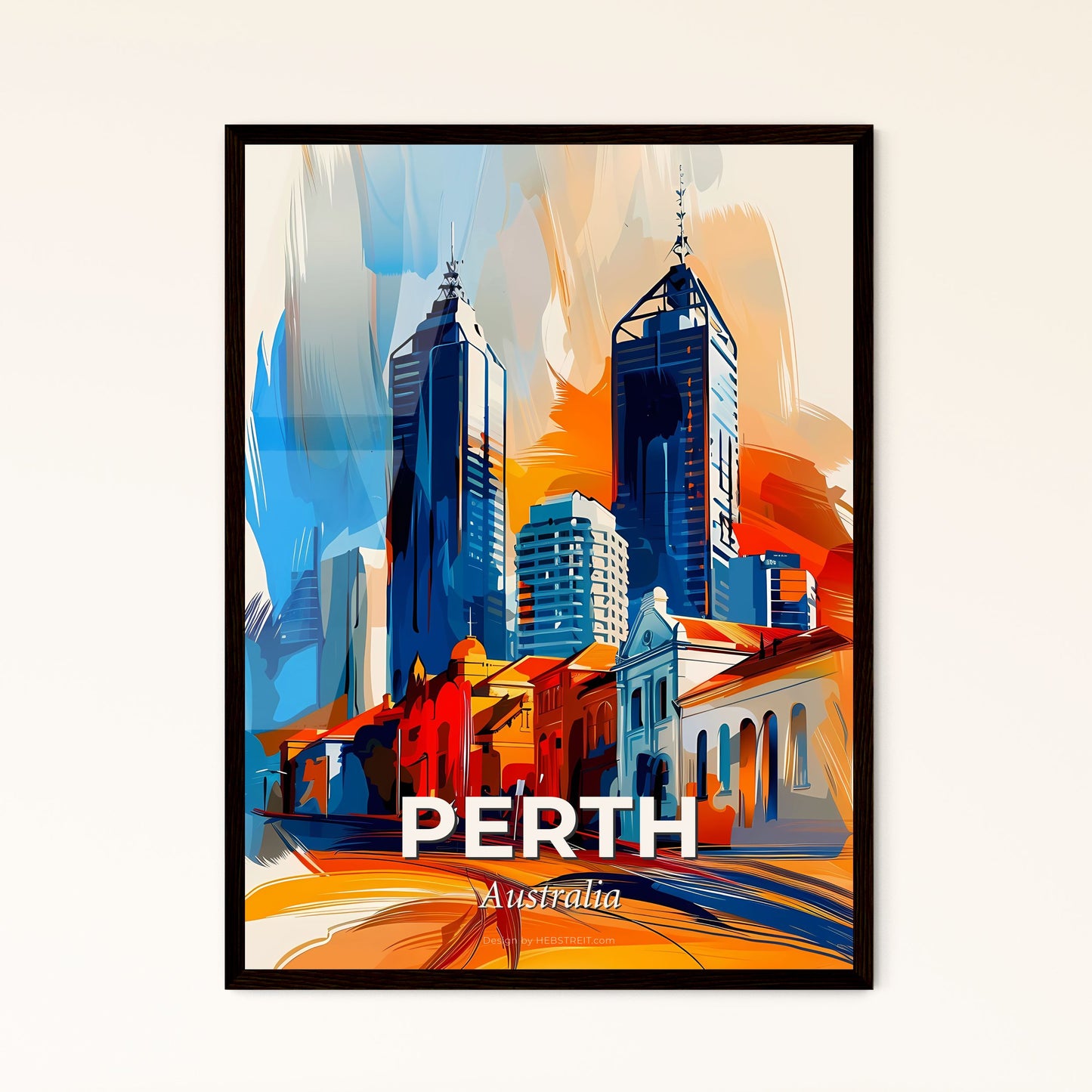 Vibrant Perth, Australia - A Colorful Cityscape With Buildings