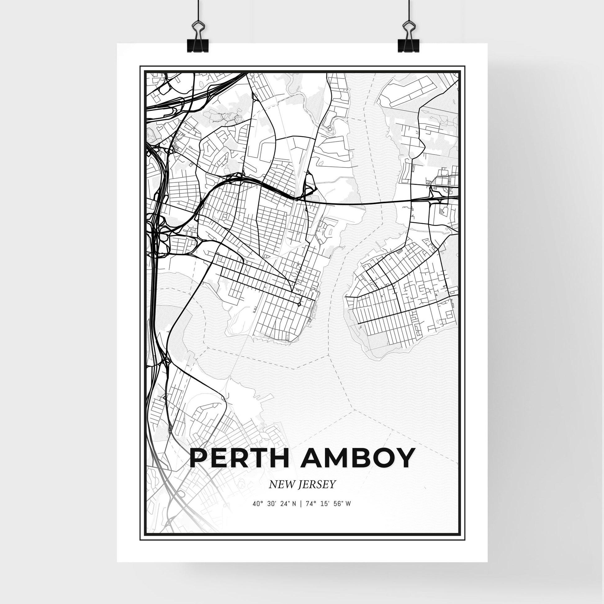 Perth Amboy New Jersey - Premium City Map Poster