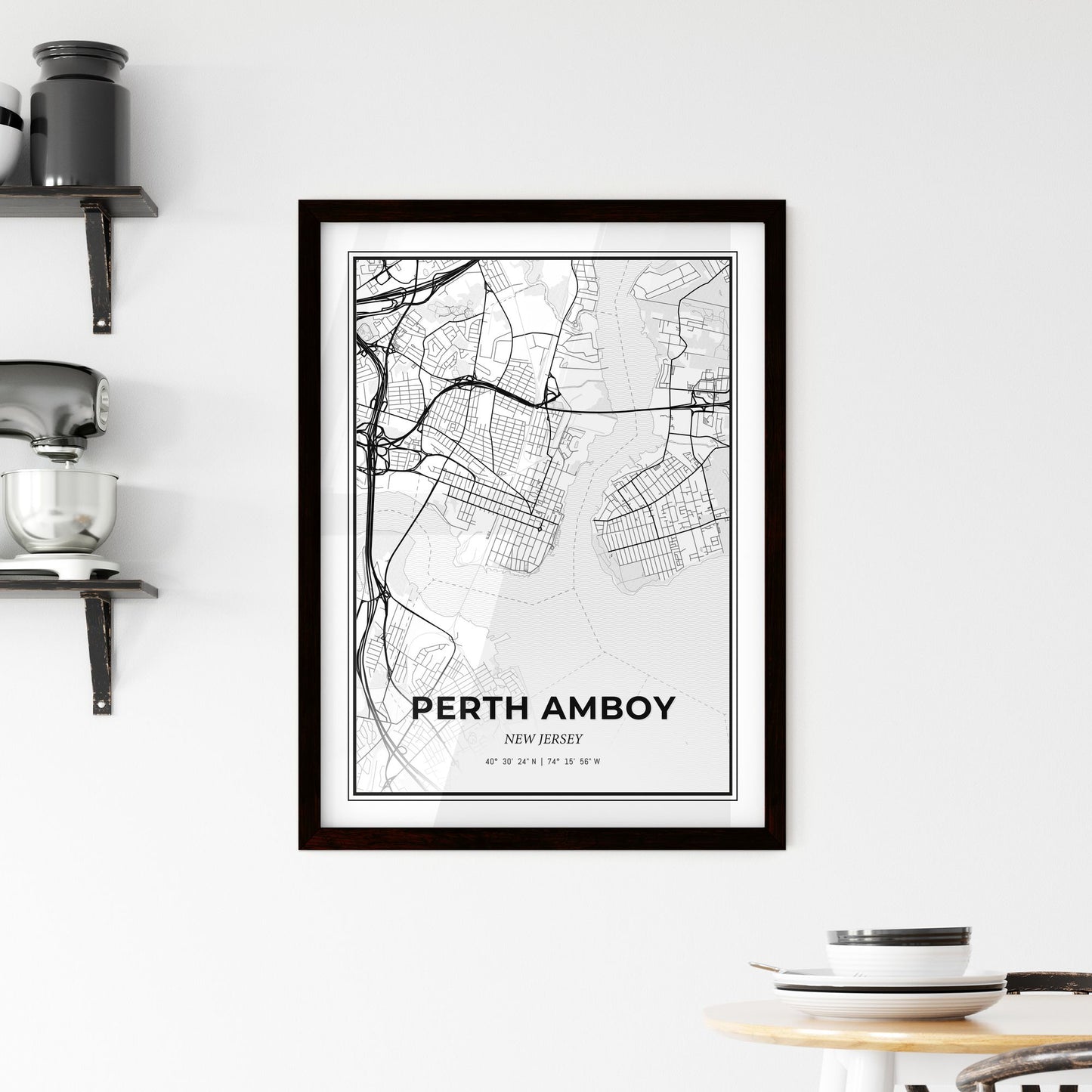 Perth Amboy New Jersey - Minimal City Map