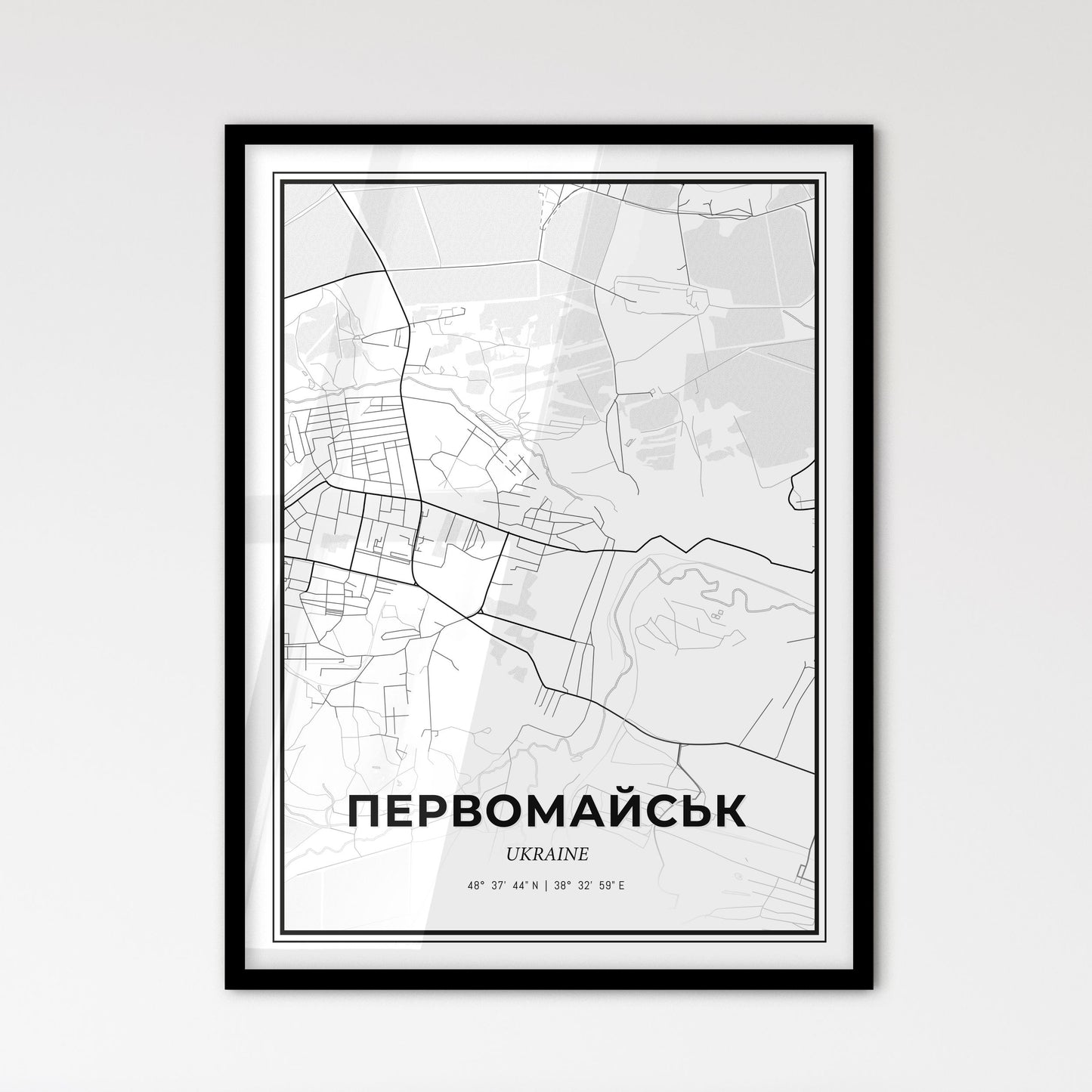 Pervomaisk Ukraine - Scandinavian Style City Map for Modern Home Decor