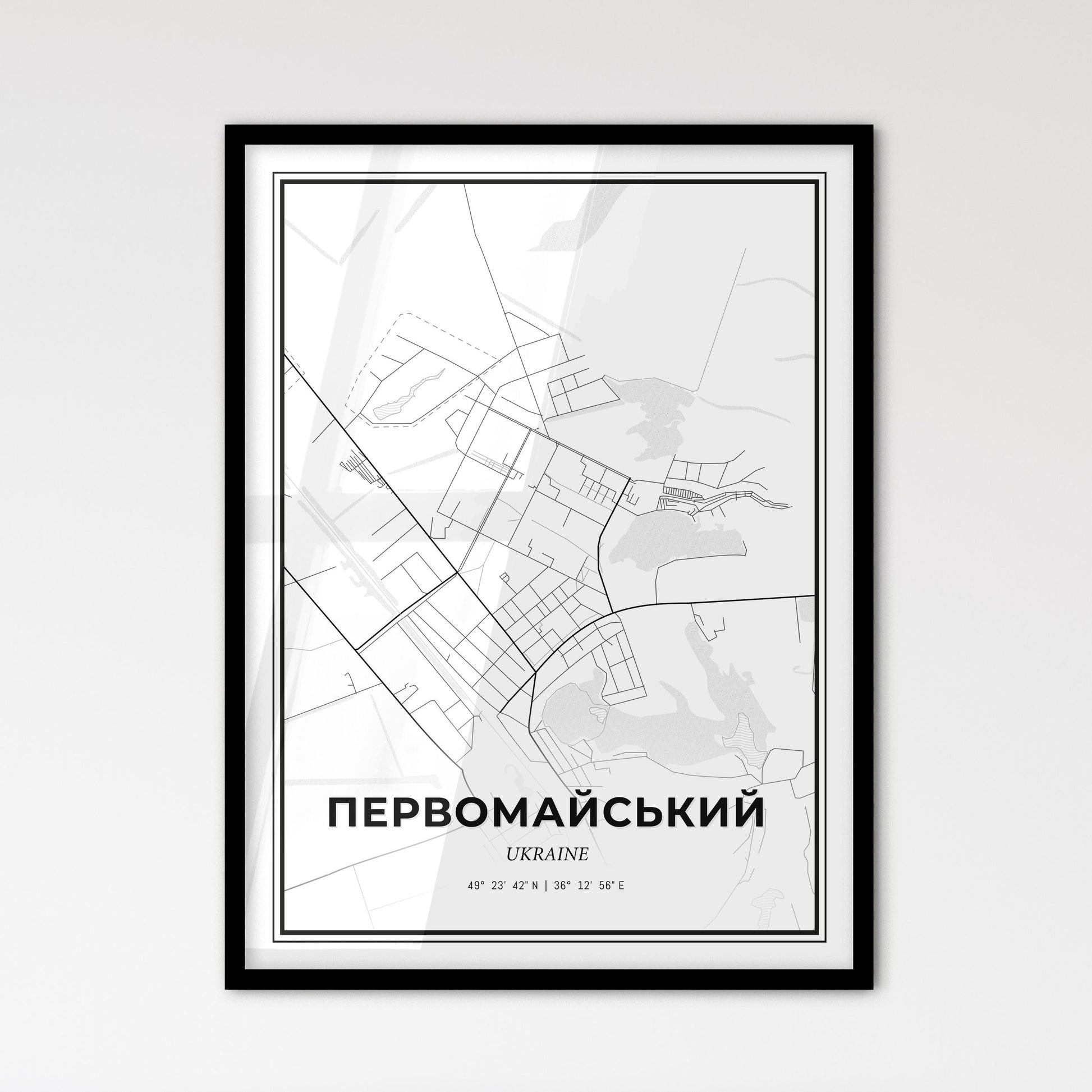 Pervomaiskyi Ukraine - Scandinavian Style City Map for Modern Home Decor