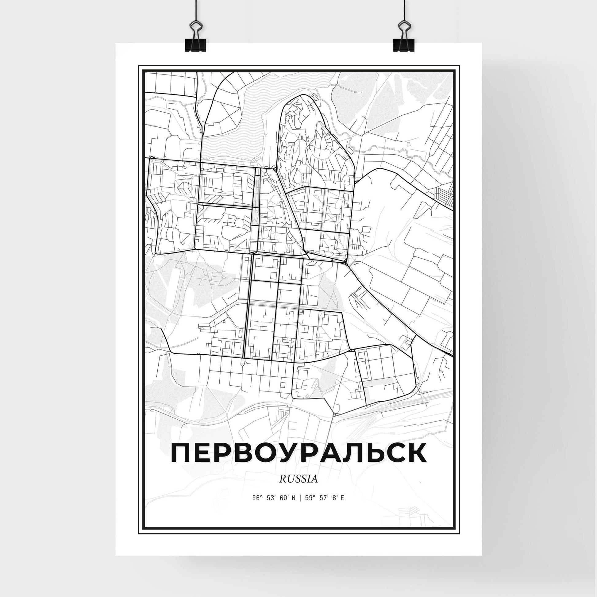 Pervouralsk Russia - Premium City Map Poster