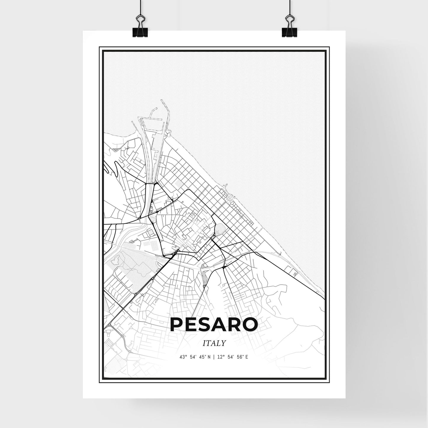 Pesaro Italy - Premium City Map Poster