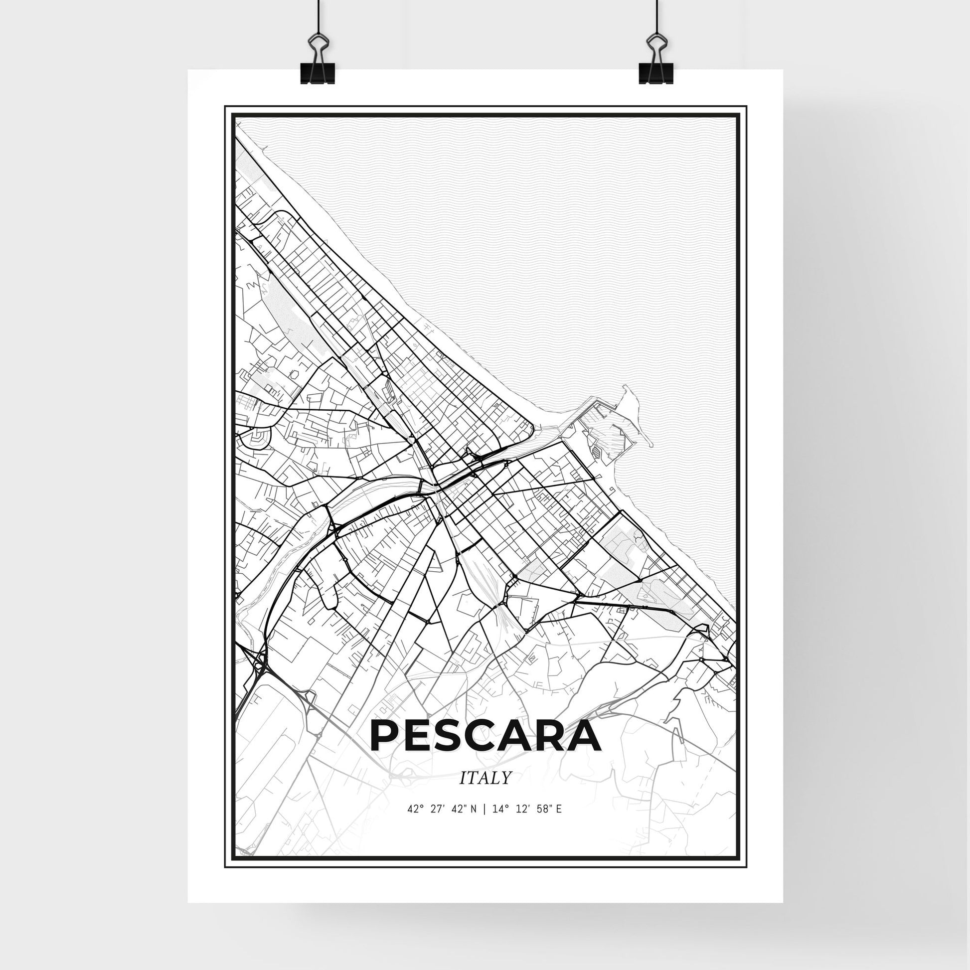 Pescara Italy - Premium City Map Poster