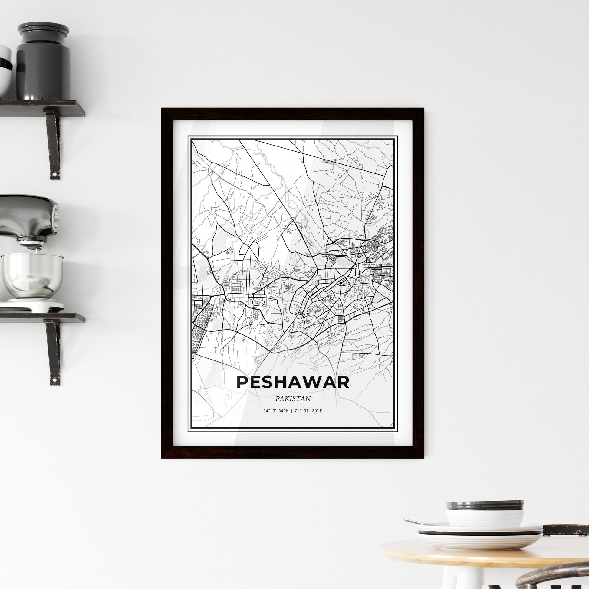 Peshawar Pakistan - Minimal City Map