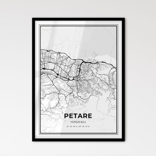 Petare Venezuela - Scandinavian Style City Map for Modern Home Decor