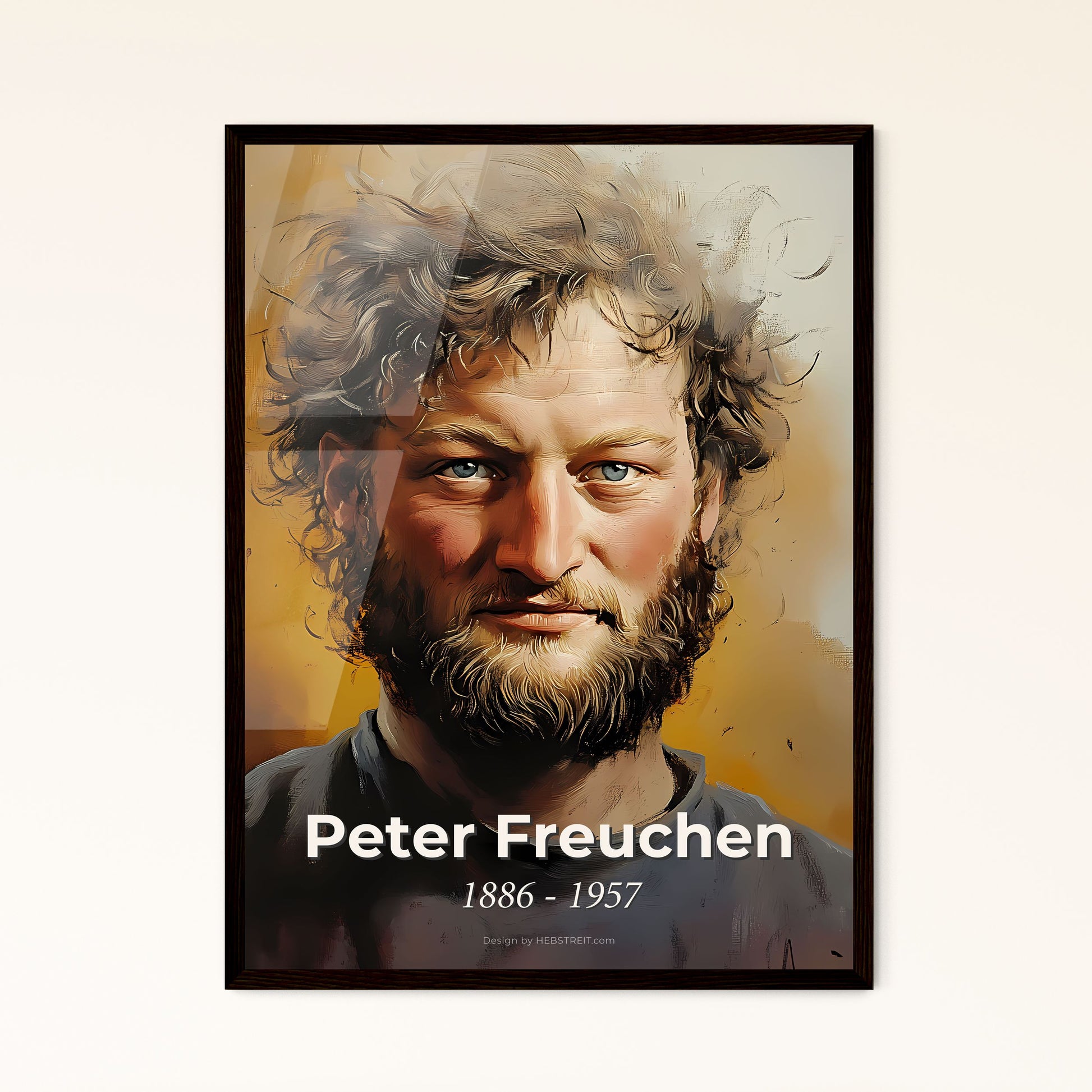 Portrait of Peter Freuchen, 1886 - 1957. Impressionistic painting of a man with a beard.