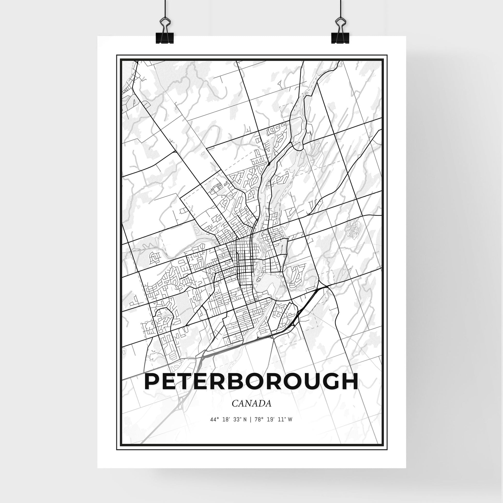 Peterborough Canada - Premium City Map Poster