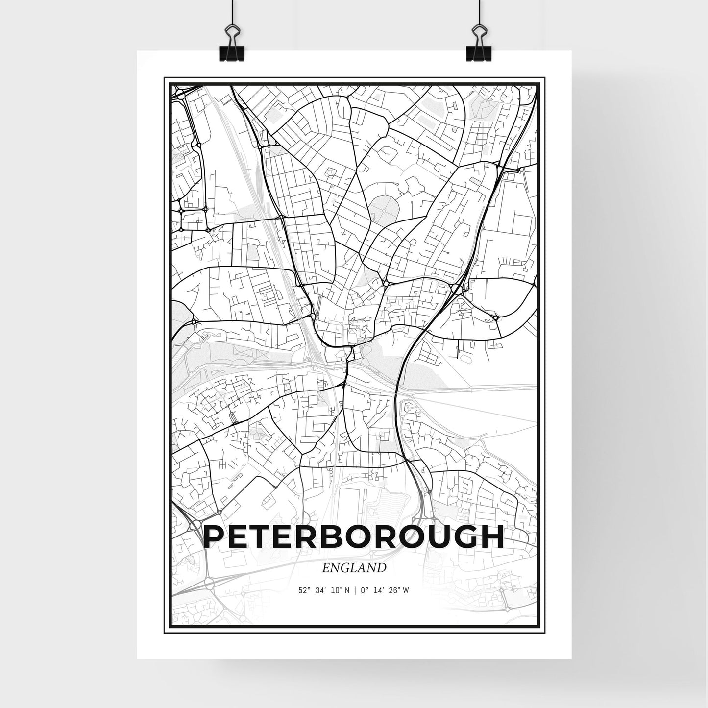 Peterborough England - Premium City Map Poster