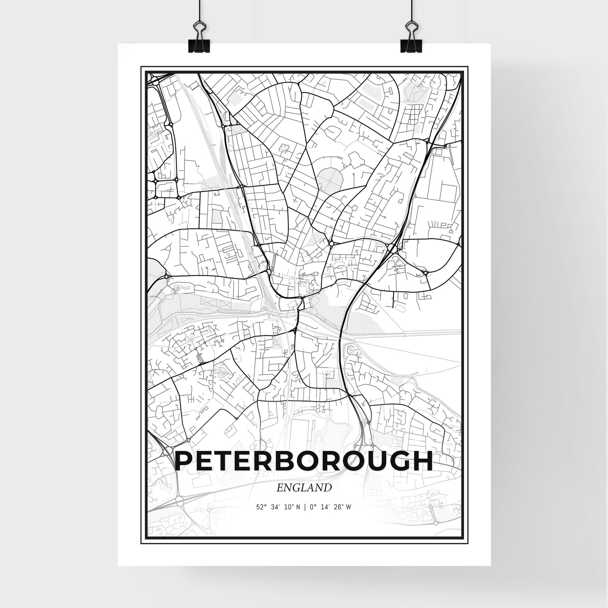 Peterborough England - Premium City Map Poster