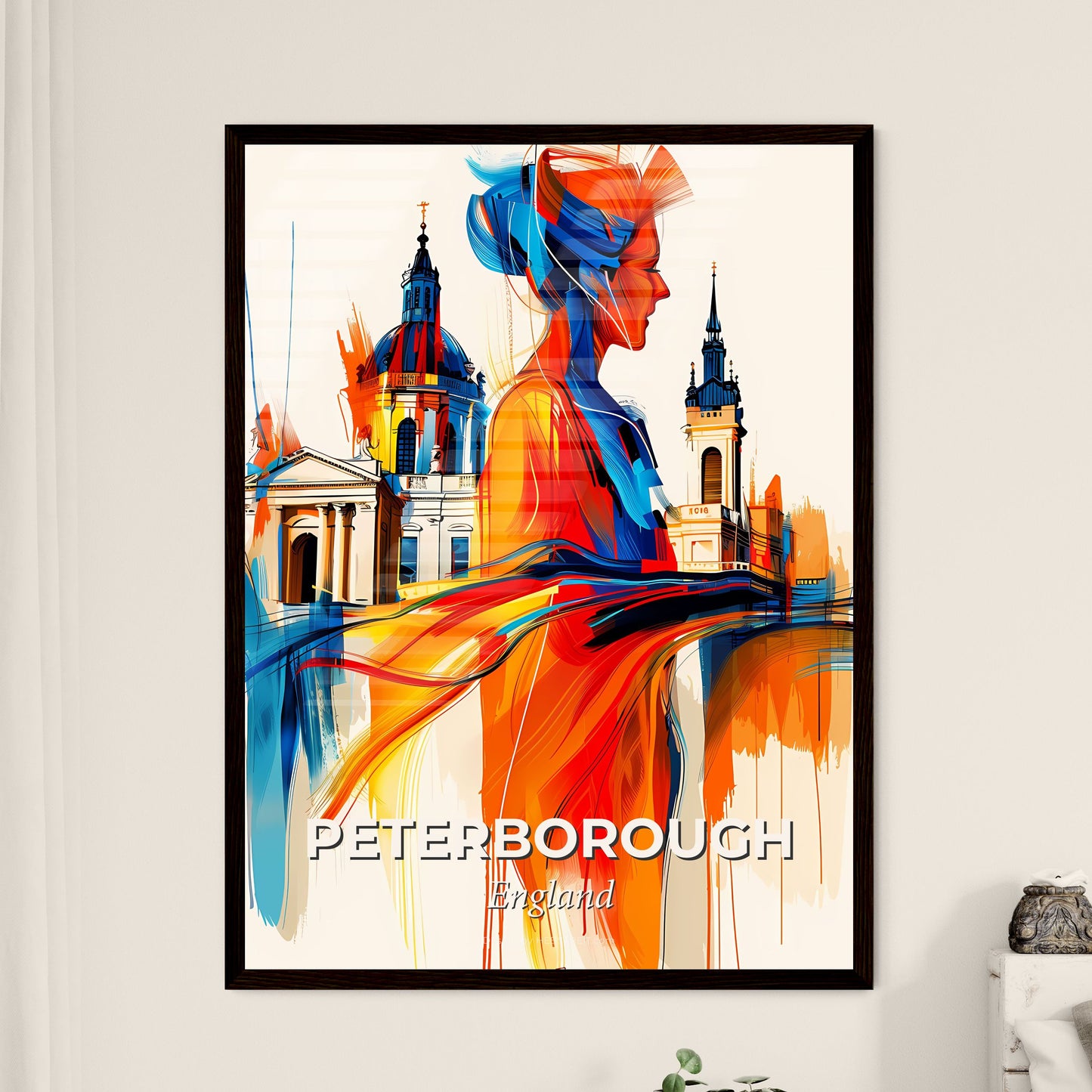 Vibrant Peterborough, England - A Woman In A Dress And A City