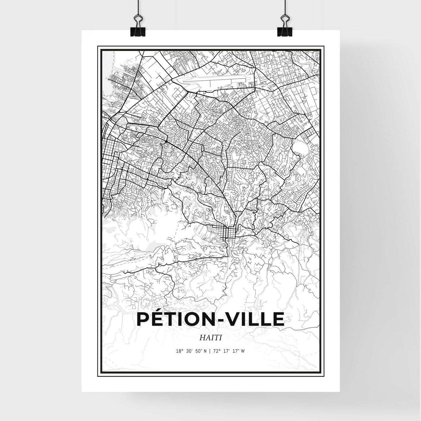 Pétion-Ville Haiti - Premium City Map Poster