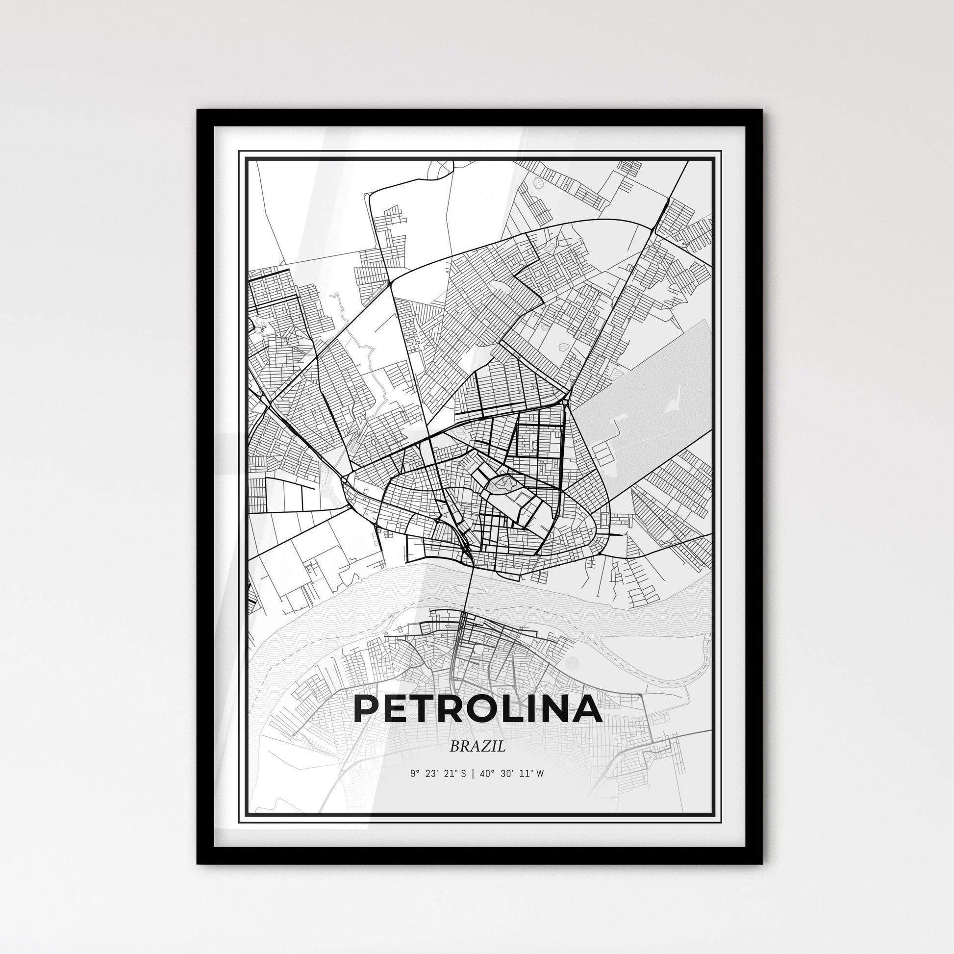 Petrolina Brazil - Scandinavian Style City Map for Modern Home Decor