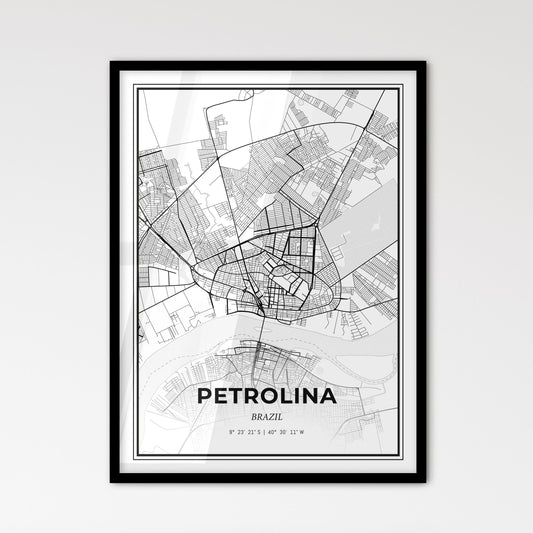 Petrolina Brazil - Scandinavian Style City Map for Modern Home Decor