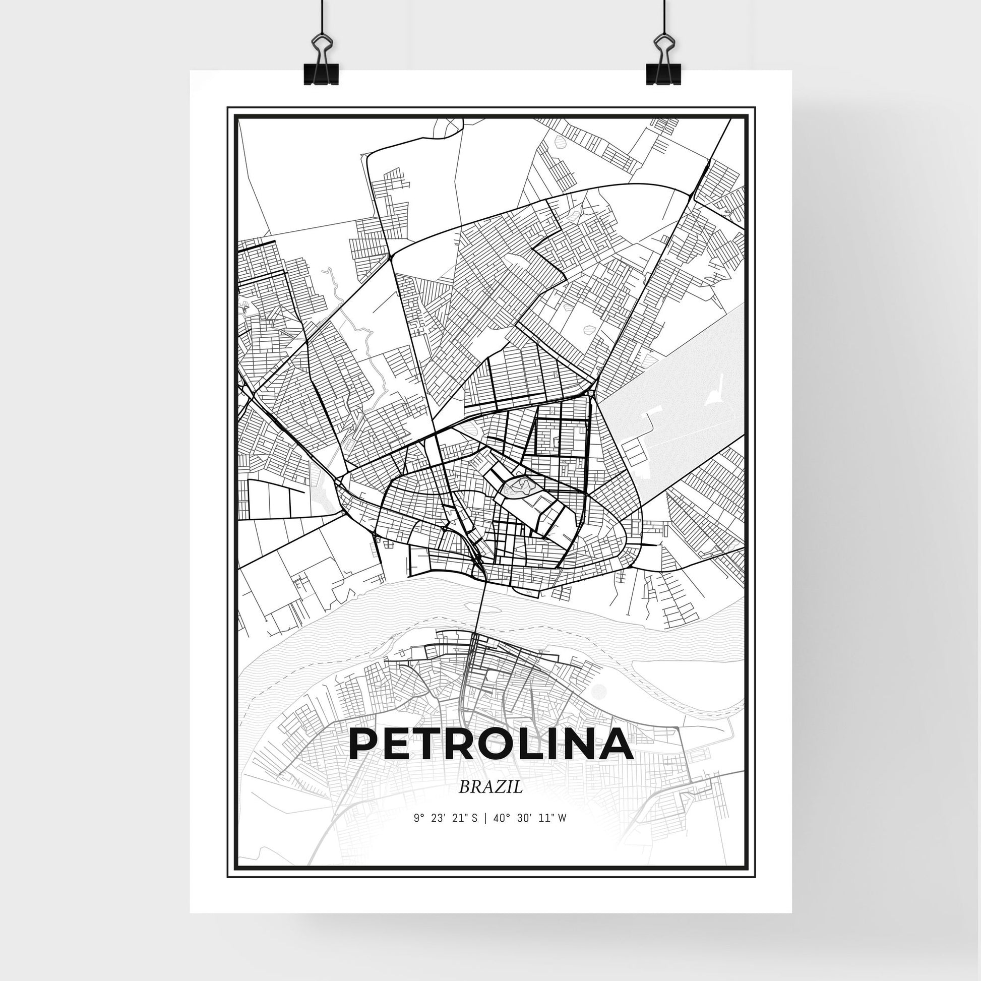 Petrolina Brazil - Premium City Map Poster