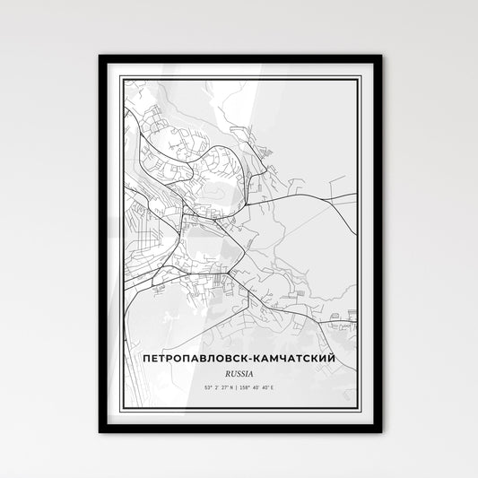 Petropavlovsk-Kamchatsky Russia - Scandinavian Style City Map for Modern Home Decor