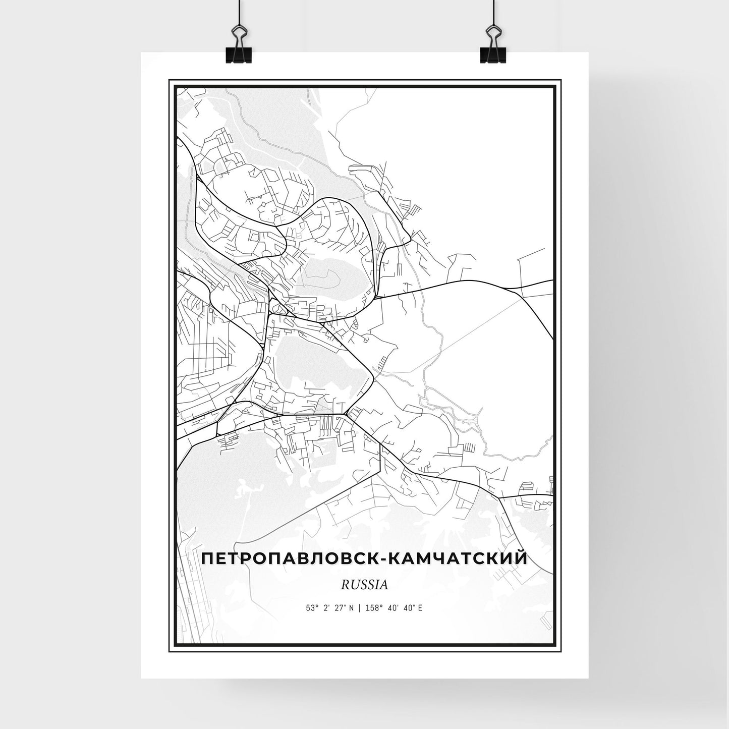 Petropavlovsk-Kamchatsky Russia - Premium City Map Poster