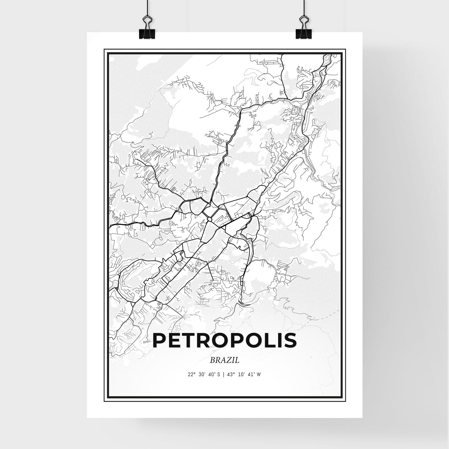 Petropolis Brazil - Premium City Map Poster