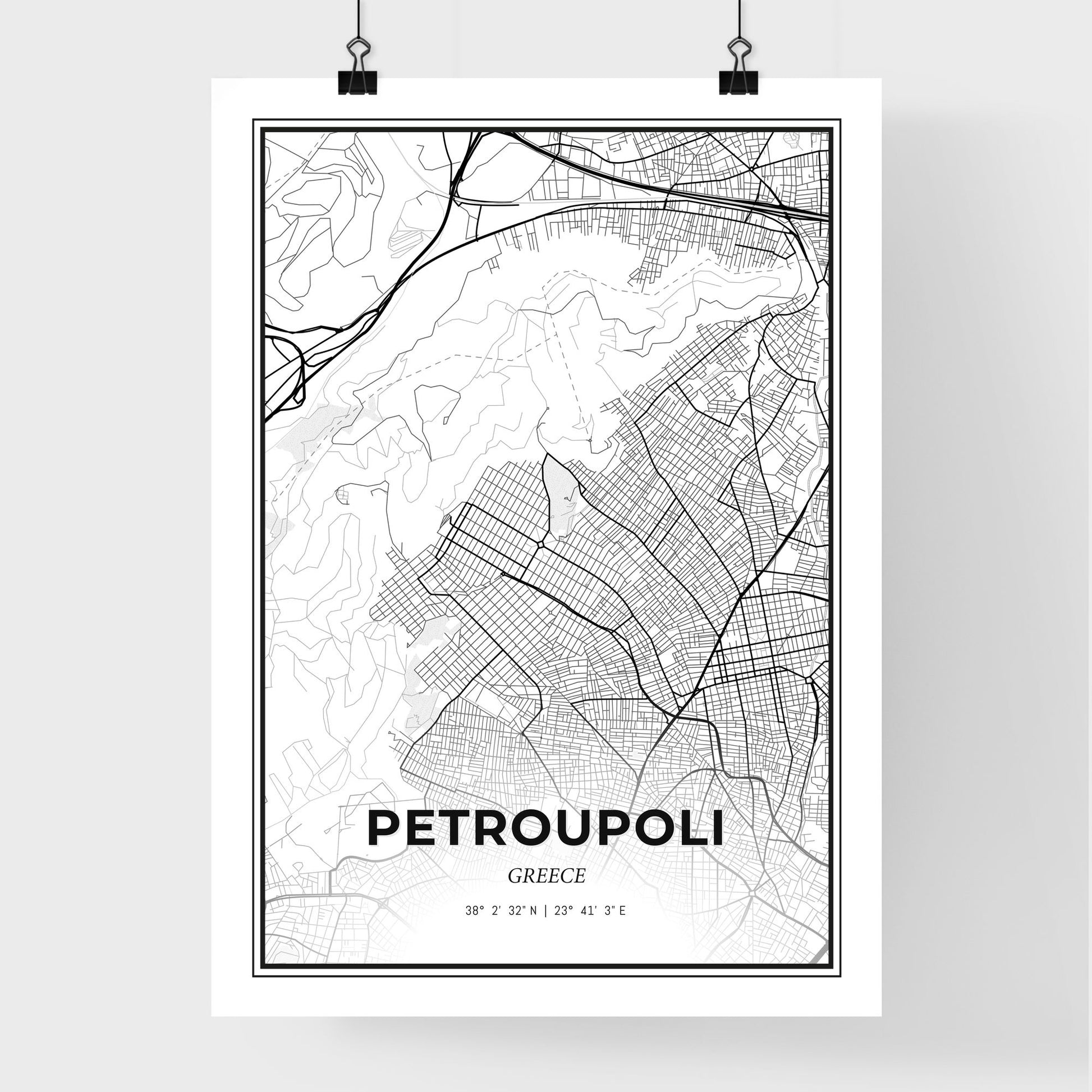 Petroupoli Greece - Premium City Map Poster