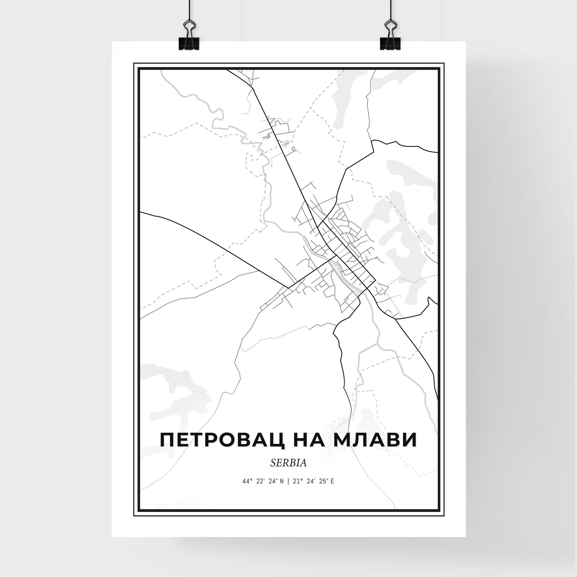 Petrovac na Mlavi Serbia - Premium City Map Poster