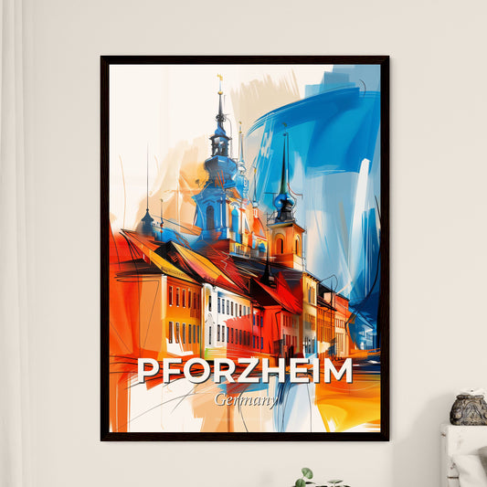 Vibrant Pforzheim, Germany - A Painting Of A Building