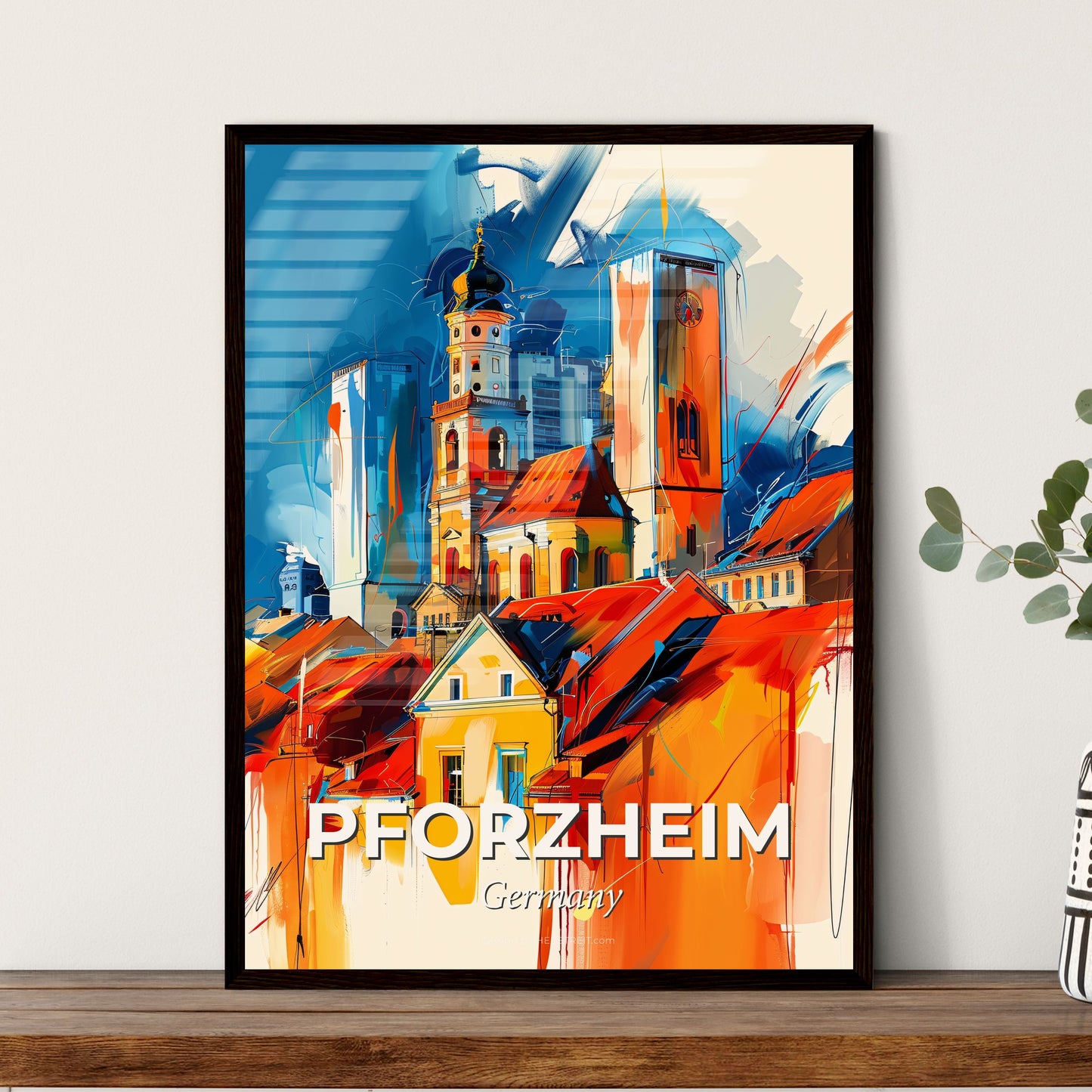 Vibrant Pforzheim, Germany - A Painting Of A City