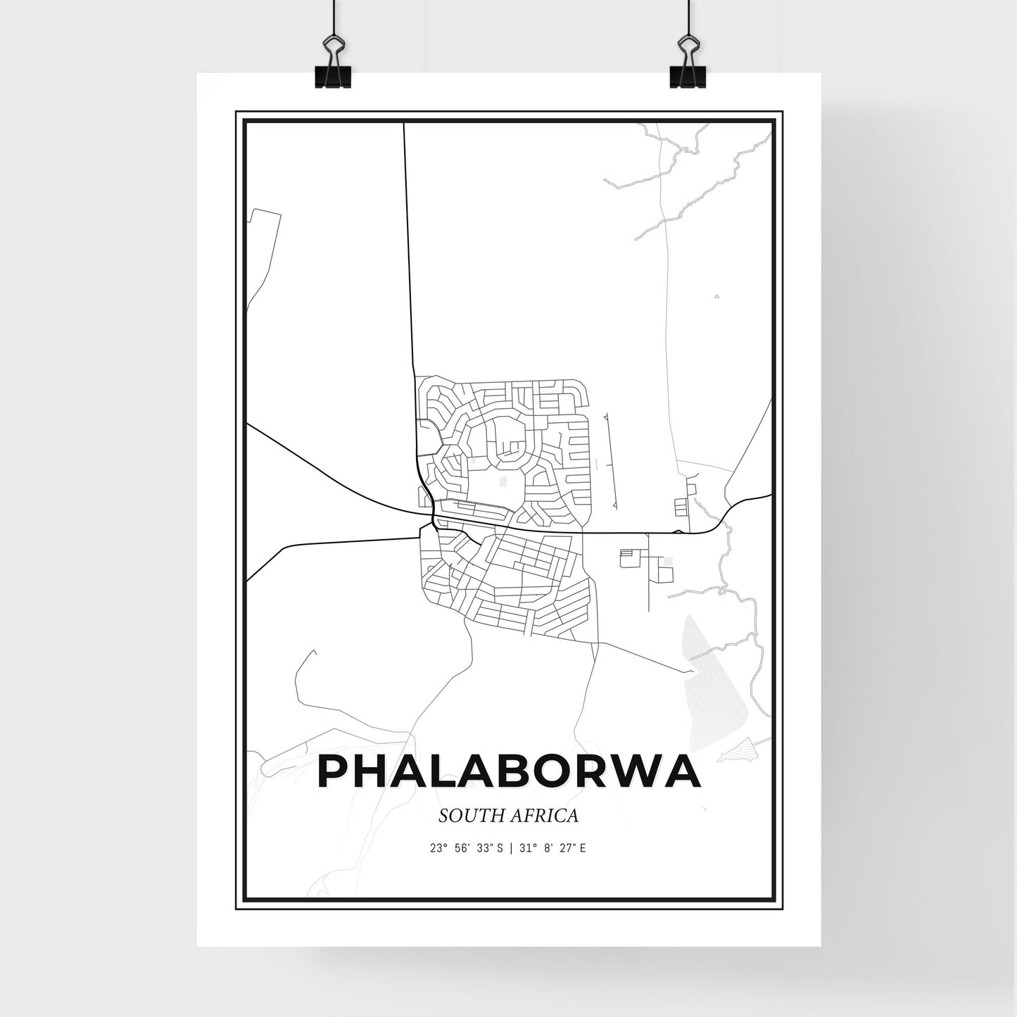 Phalaborwa South Africa - Premium City Map Poster