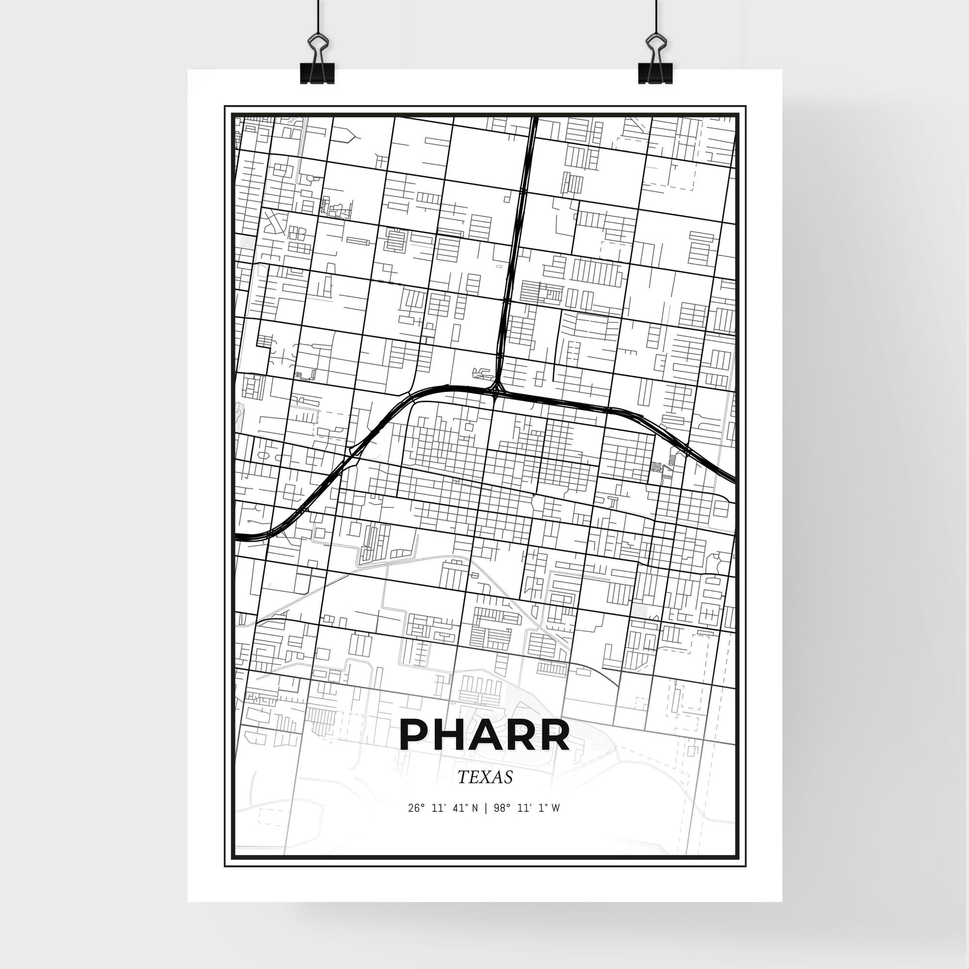 Pharr Texas - Premium City Map Poster