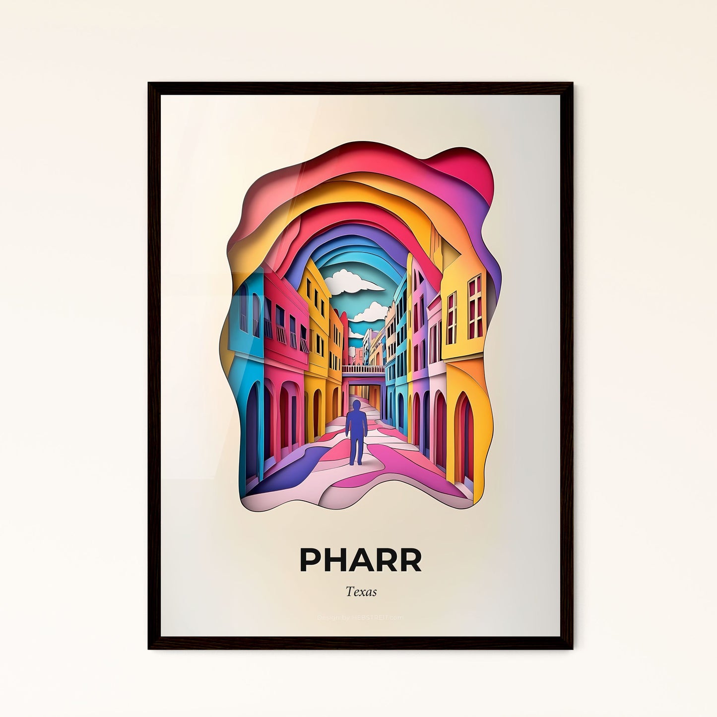 Vivid Pharr, Texas - a man walking down a street in a colorful city