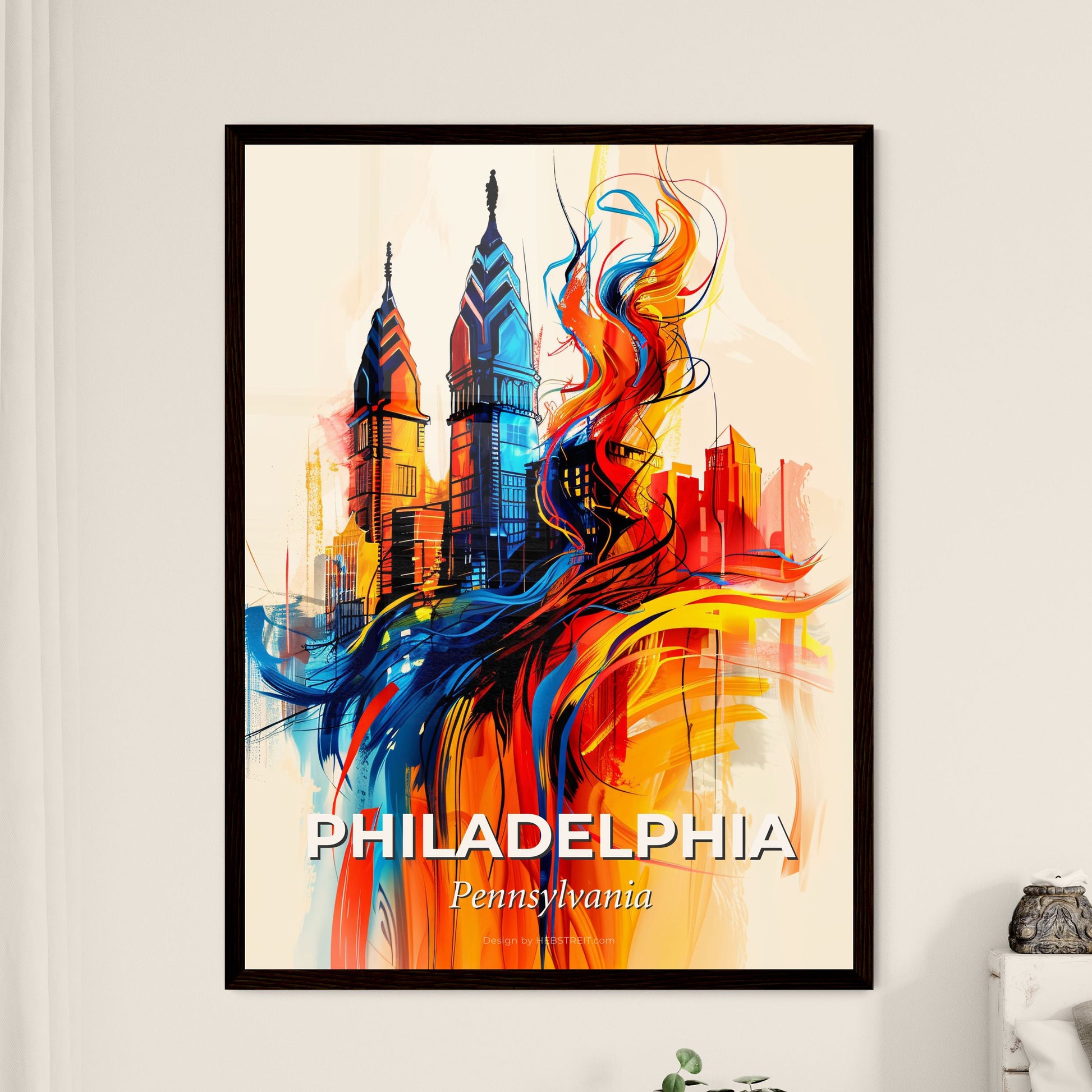 Vibrant Philadelphia, Pennsylvania - A Colorful Painting Of A City