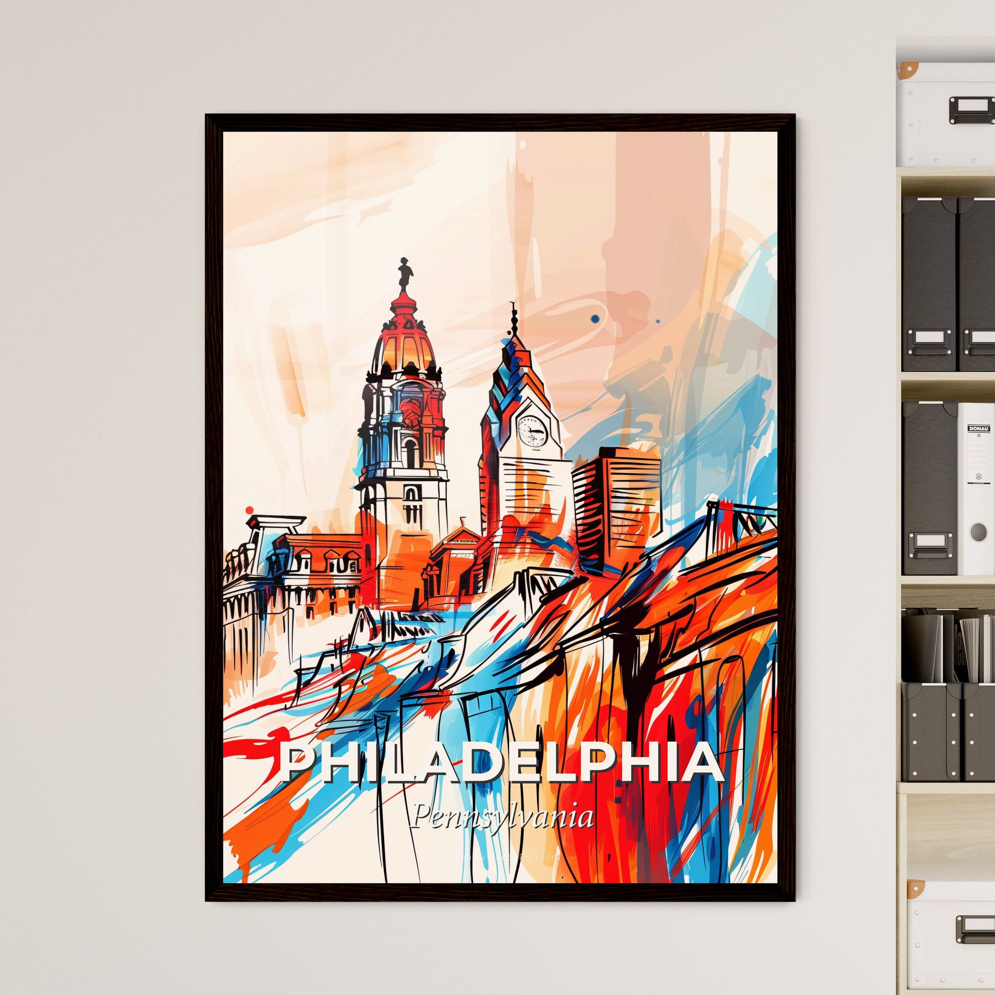 Vibrant Philadelphia, Pennsylvania - A Painting Of A City