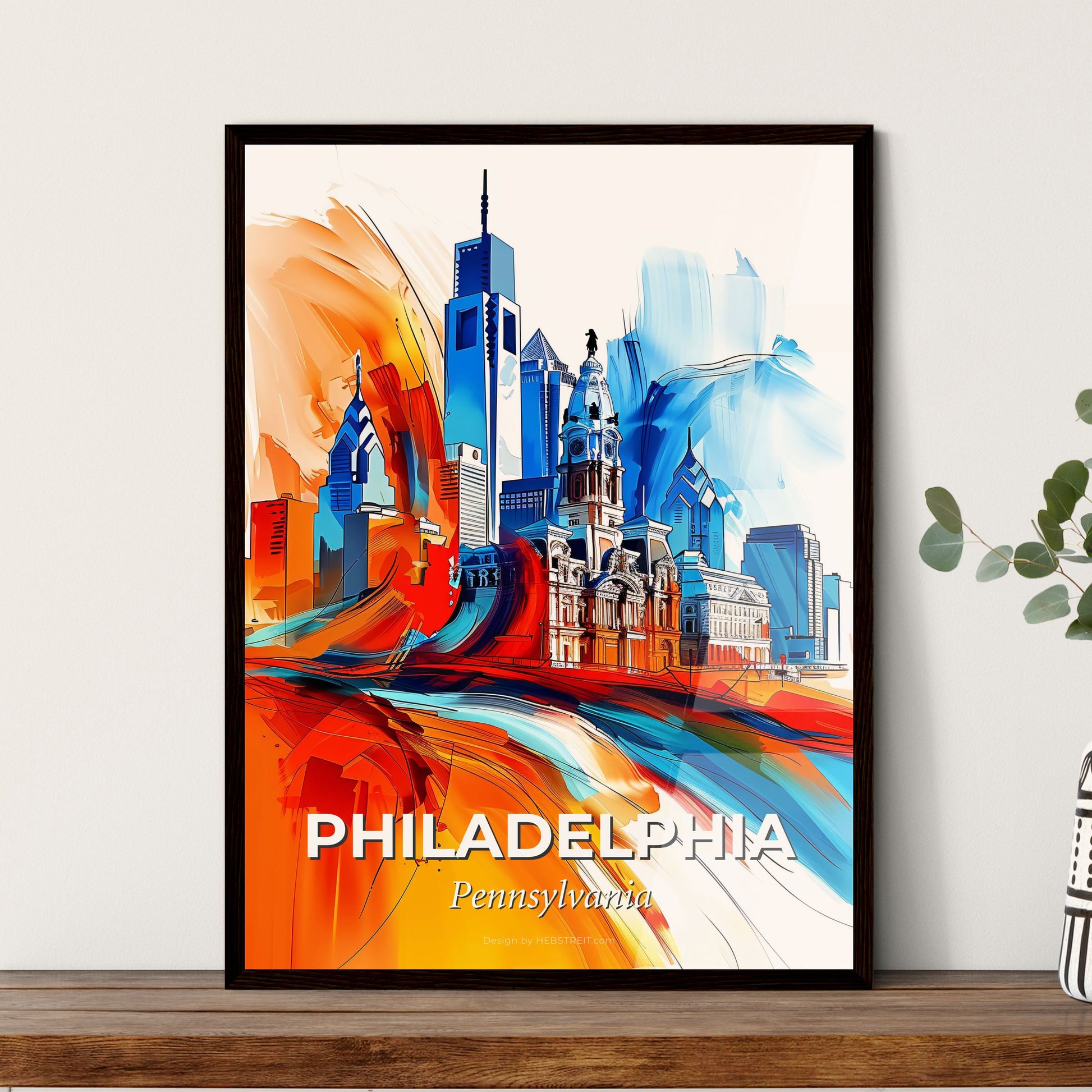 Vibrant Philadelphia, Pennsylvania - A Colorful Cityscape With Buildings And A White Background