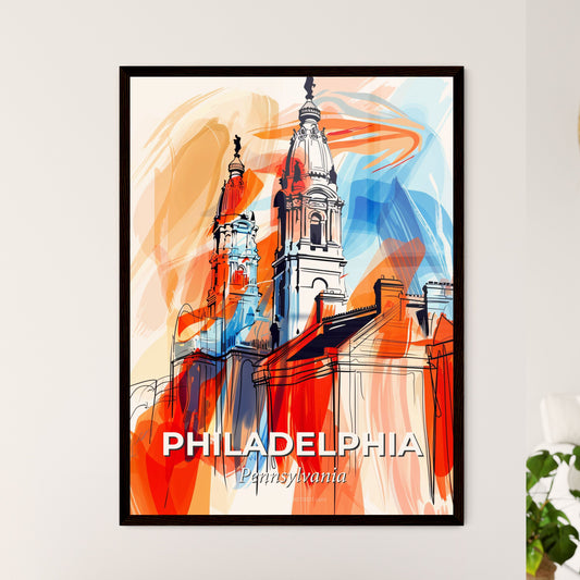 Vibrant Philadelphia, Pennsylvania - A Drawing Of A Building With A Spire