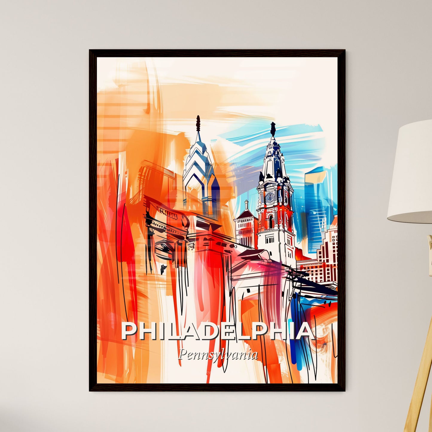 Vibrant Philadelphia, Pennsylvania - A Painting Of A City