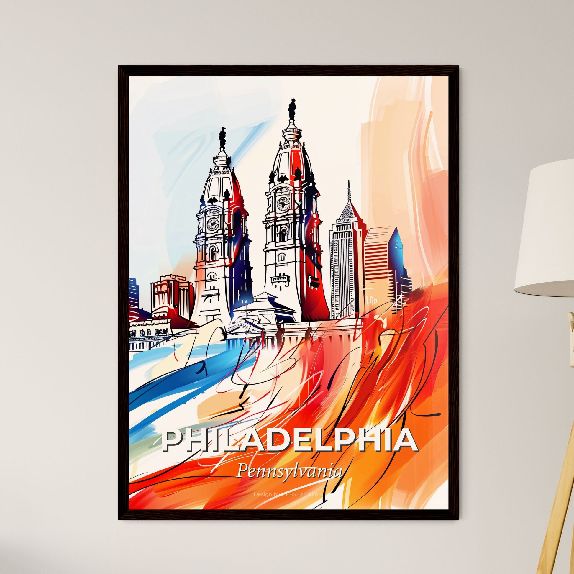 Vibrant Philadelphia, Pennsylvania - A Painting Of A City