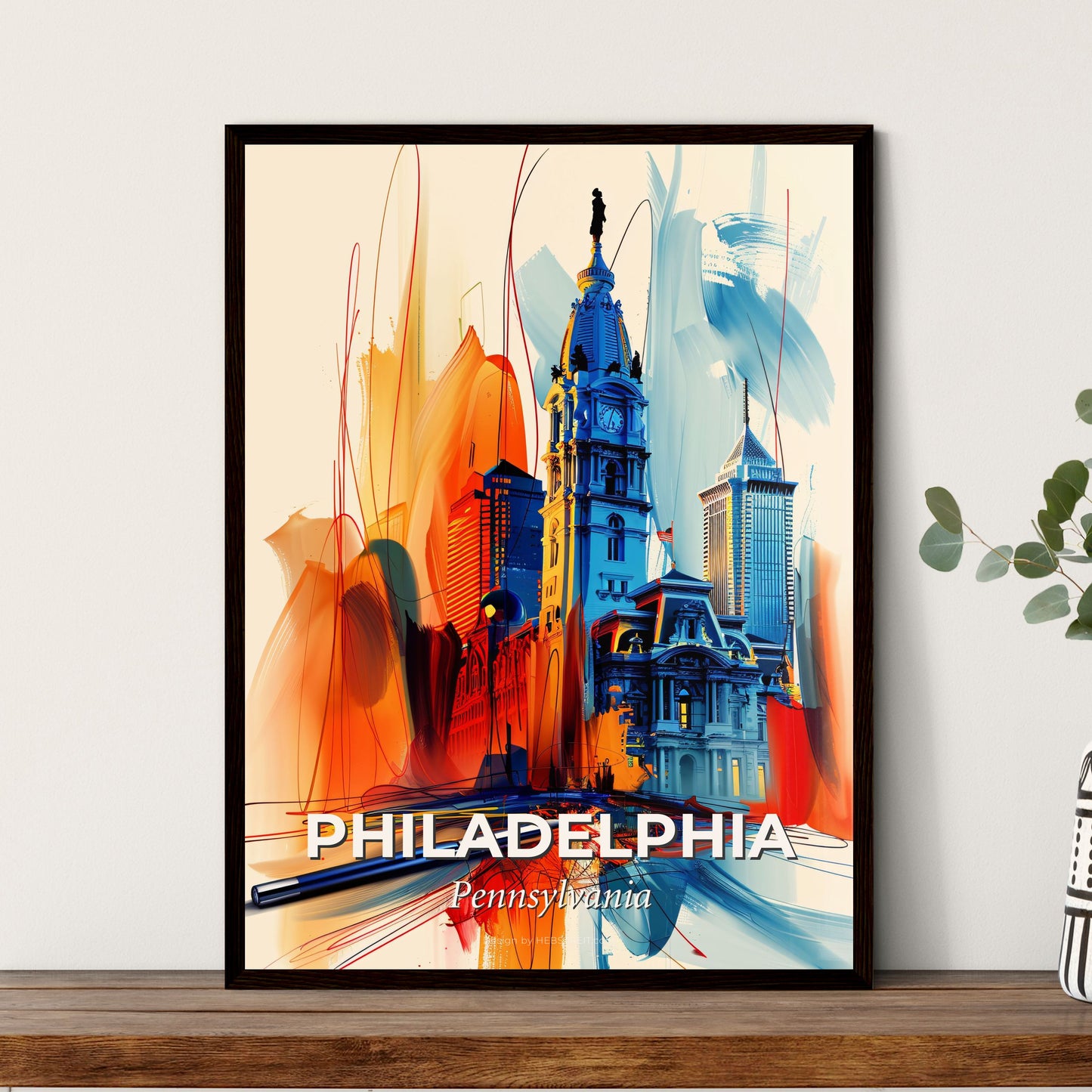 Vibrant Philadelphia, Pennsylvania - A Colorful Painting Of A City