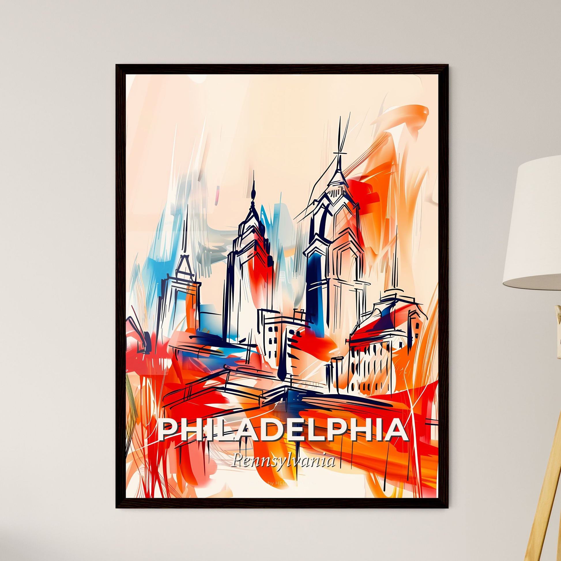 Vibrant Philadelphia, Pennsylvania - A Drawing Of A City