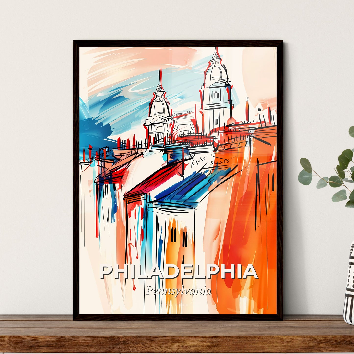 Vibrant Philadelphia, Pennsylvania - A Painting Of A City