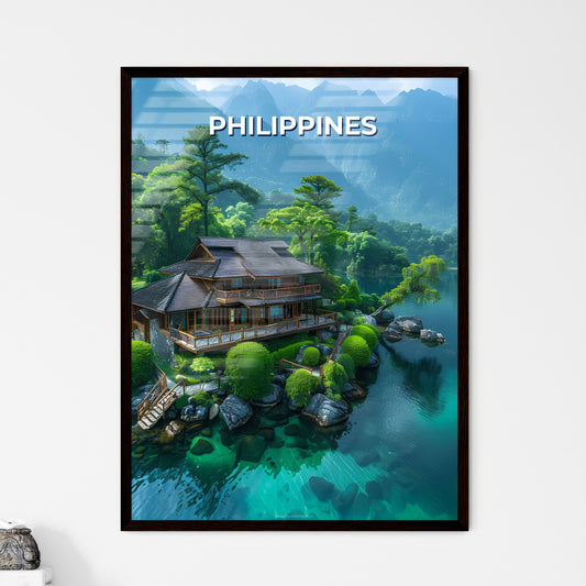 Philippines, Southeast Asia - Surrealistic Painting of a Vibrant House on a Lake Surrounded by Trees