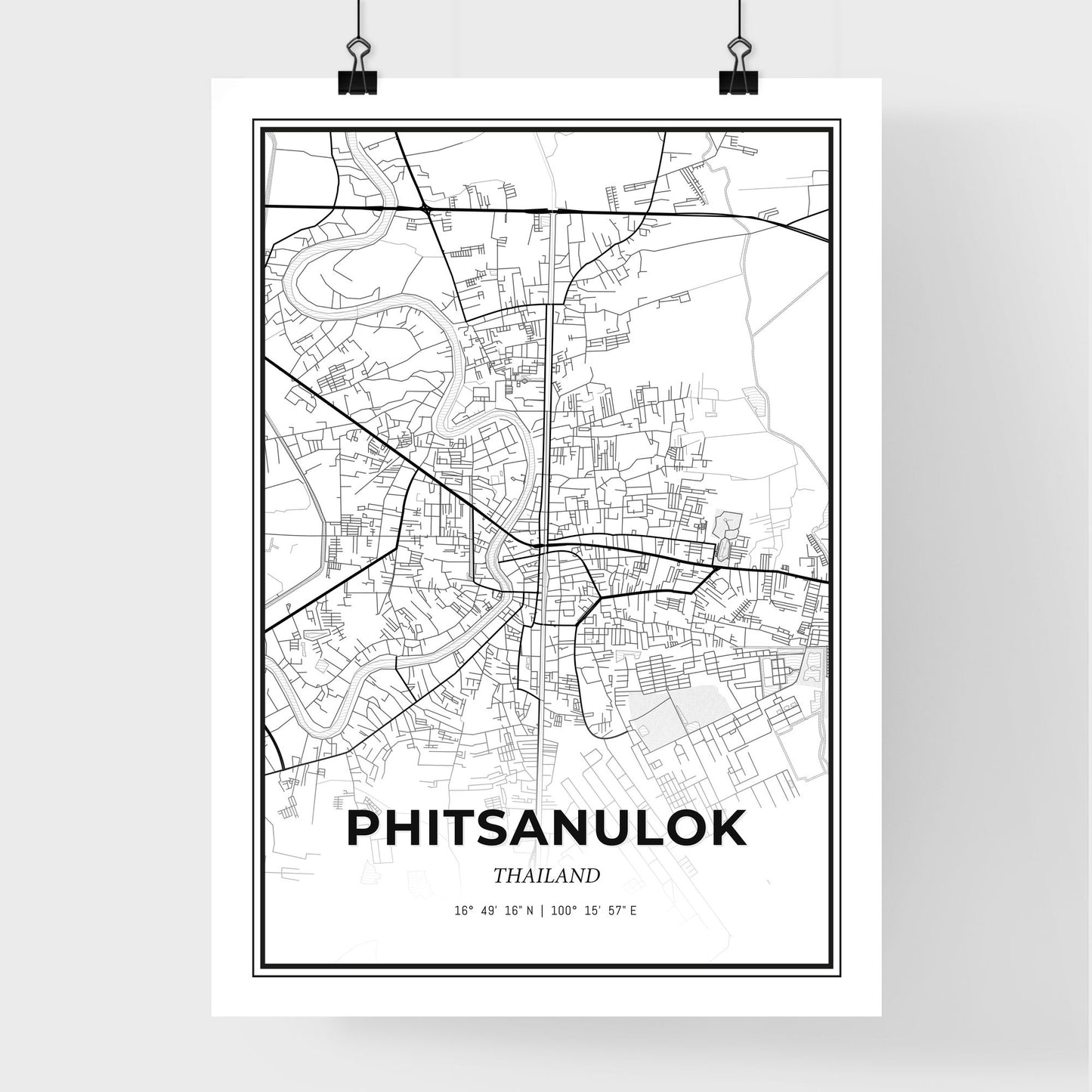 Phitsanulok Thailand - Premium City Map Poster