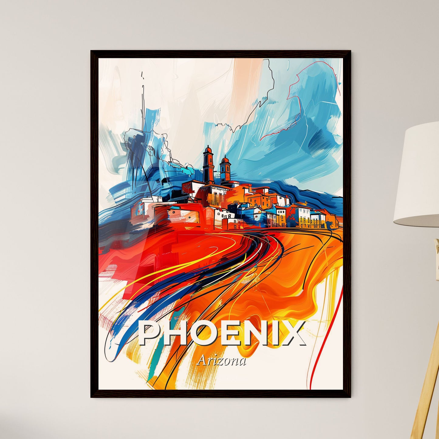 Vibrant Phoenix, Arizona - A Colorful Painting Of A City