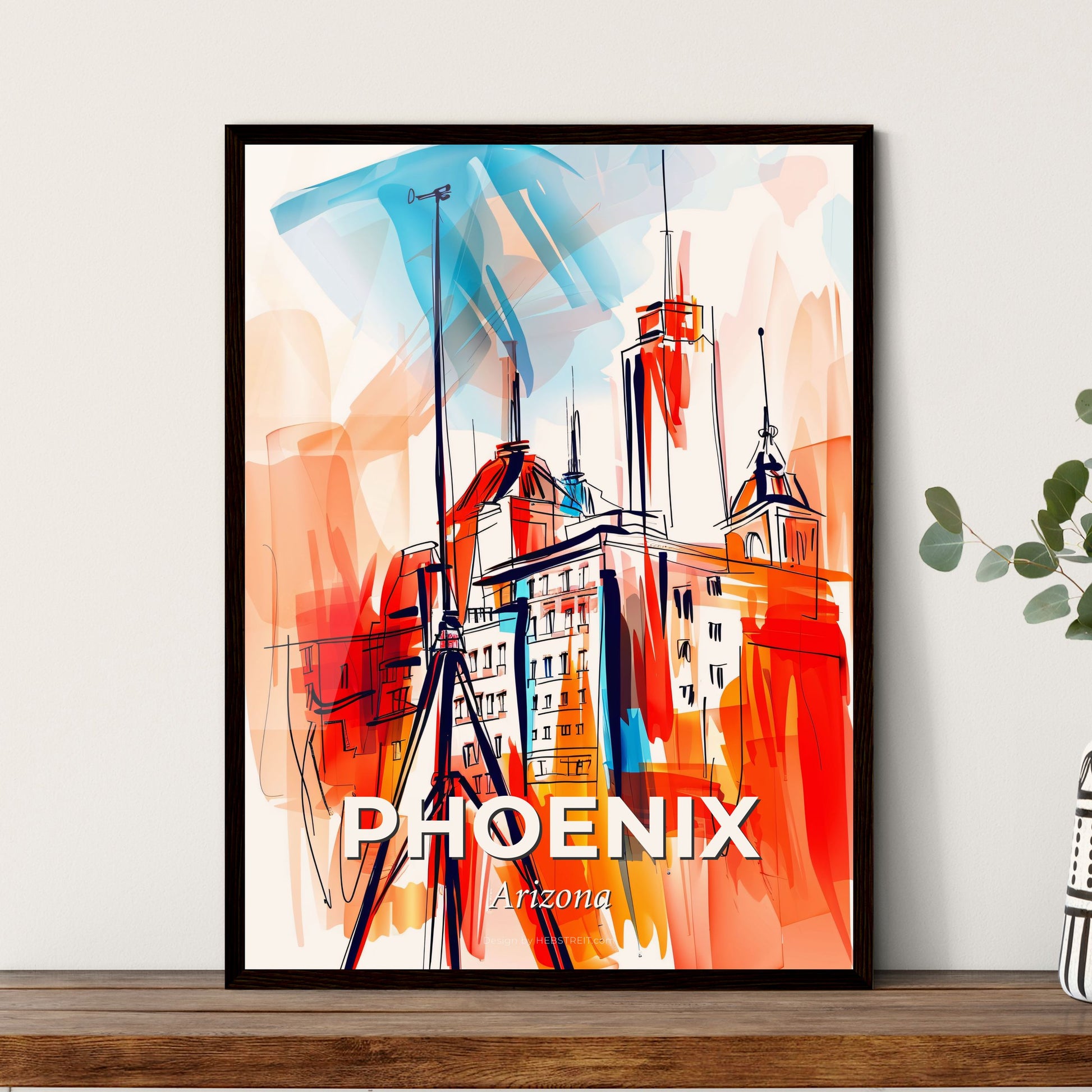 Vibrant Phoenix, Arizona - A Drawing Of A Building