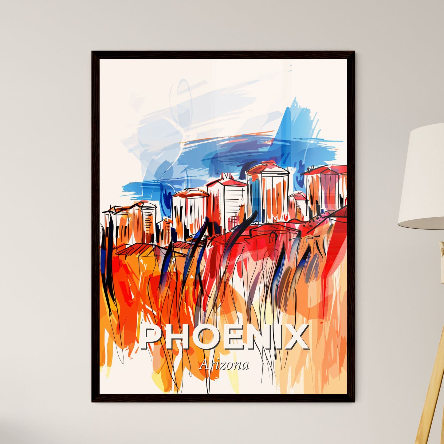 Vibrant Phoenix, Arizona - A Painting Of A City