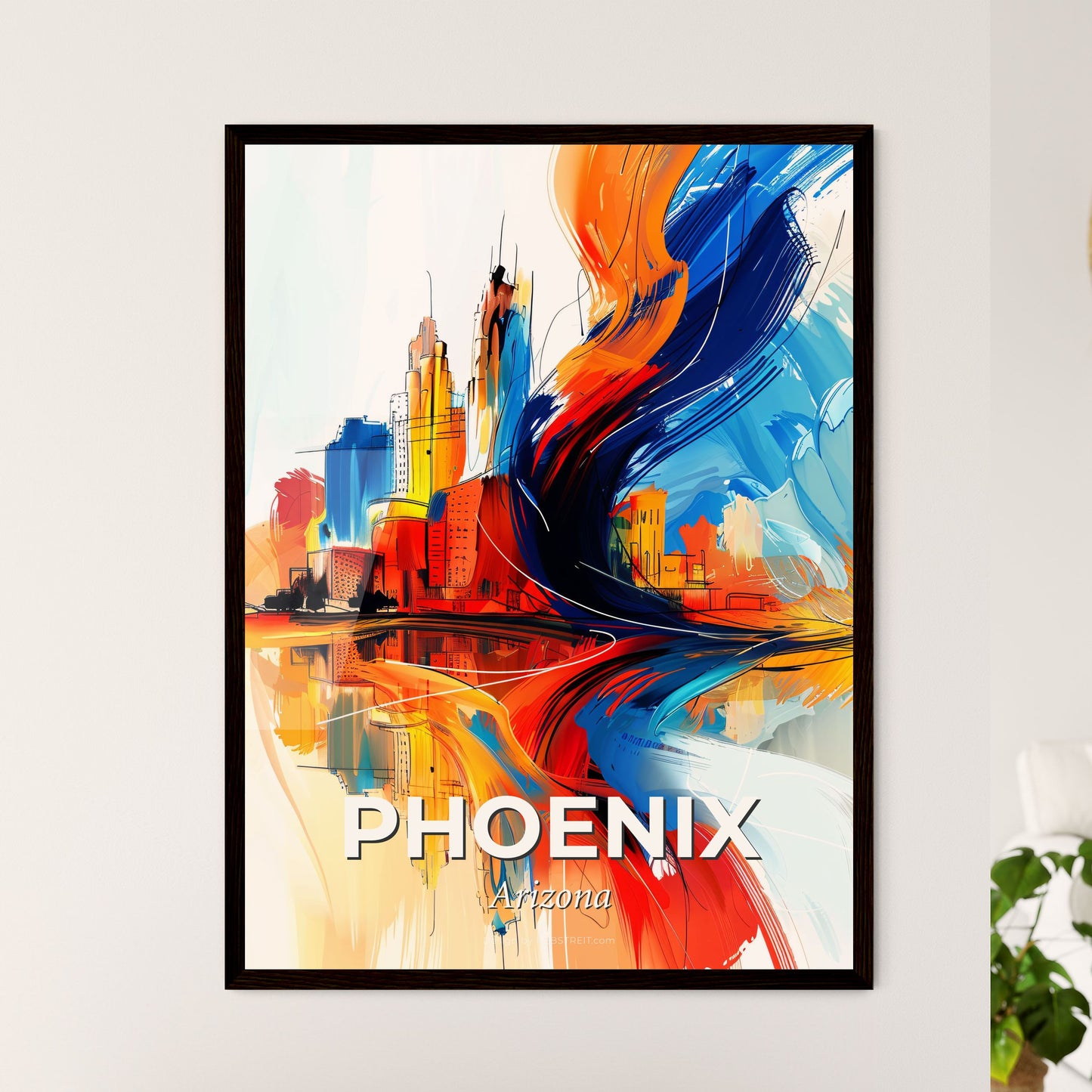 Vibrant Phoenix, Arizona - A Colorful Cityscape With A Reflection Of A City