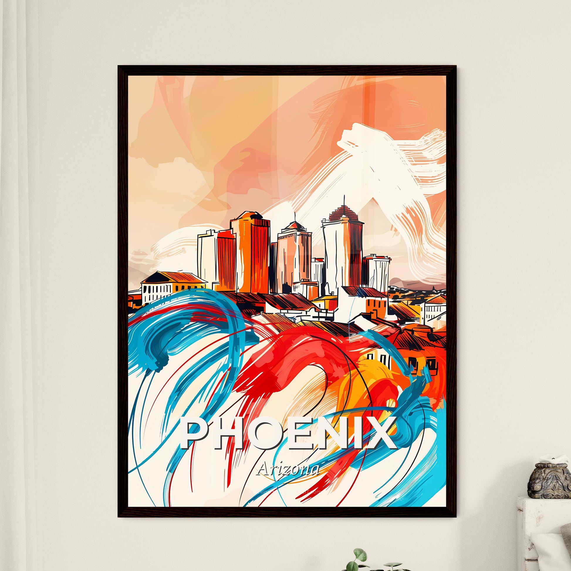 Vibrant Phoenix, Arizona - A Painting Of A City