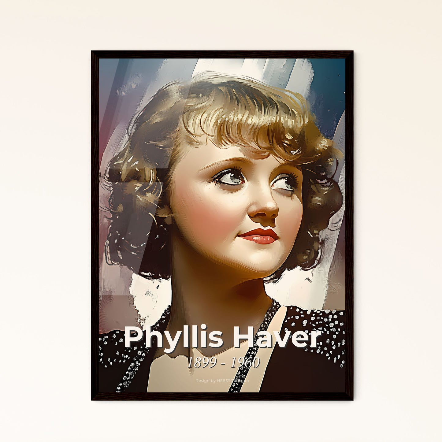 Portrait of Phyllis Haver, 1899 - 1960. Impressionistic painting of a woman looking up to the side.