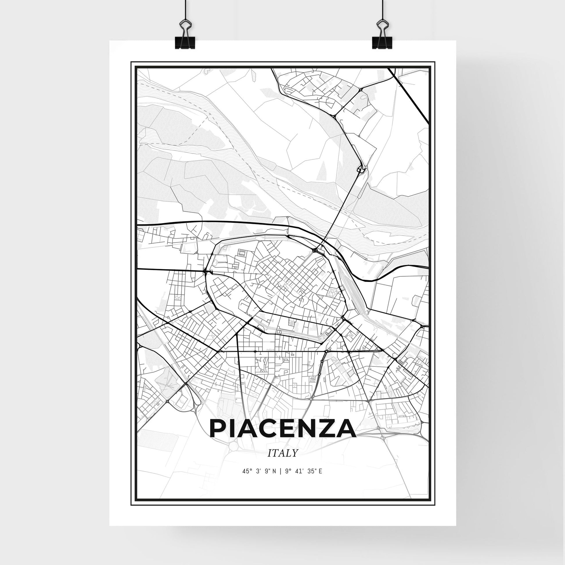 Piacenza Italy - Premium City Map Poster